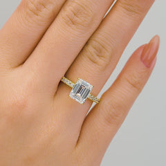 1.22 CT Elongated Cushion Solitaire Moissanite Engagement Ring
