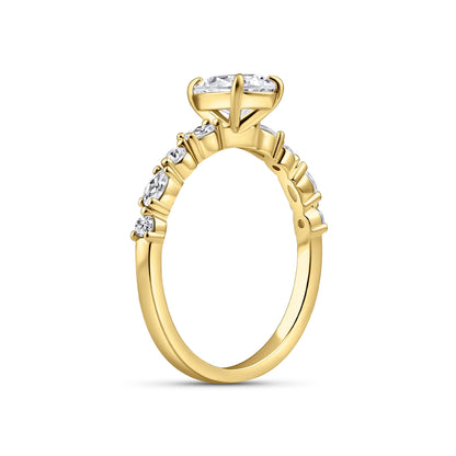 1.22 CT Elongated Cushion Solitaire Moissanite Engagement Ring