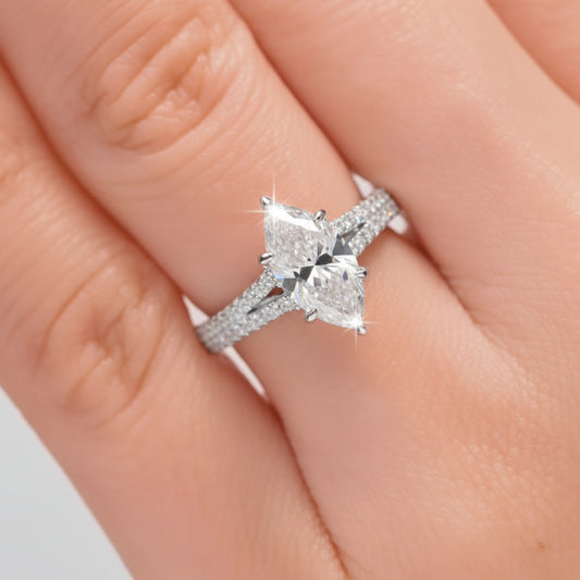 1.22 CT Elongated Cushion Solitaire Moissanite Engagement Ring