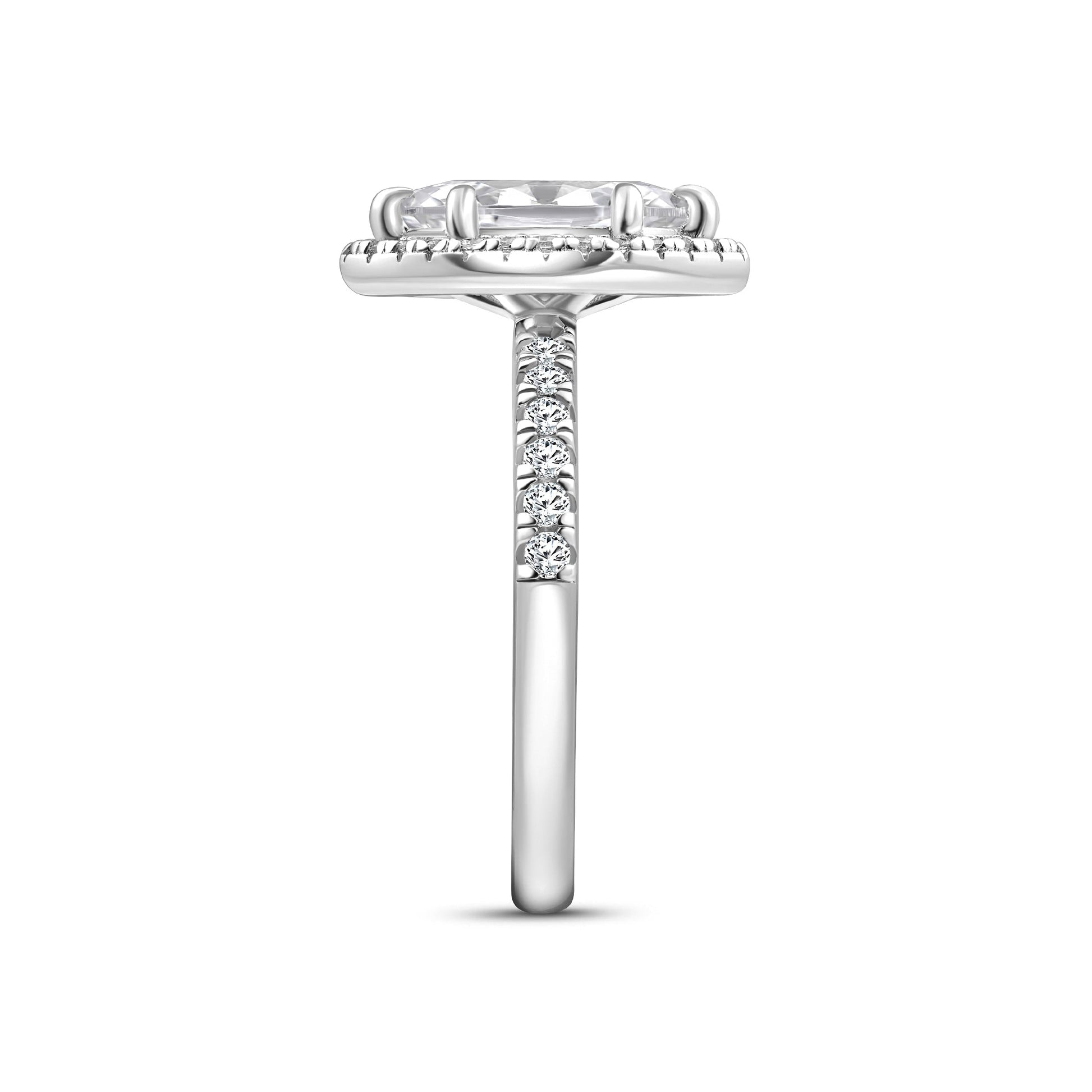 1.22 CT Elongated Cushion Solitaire Moissanite Engagement Ring