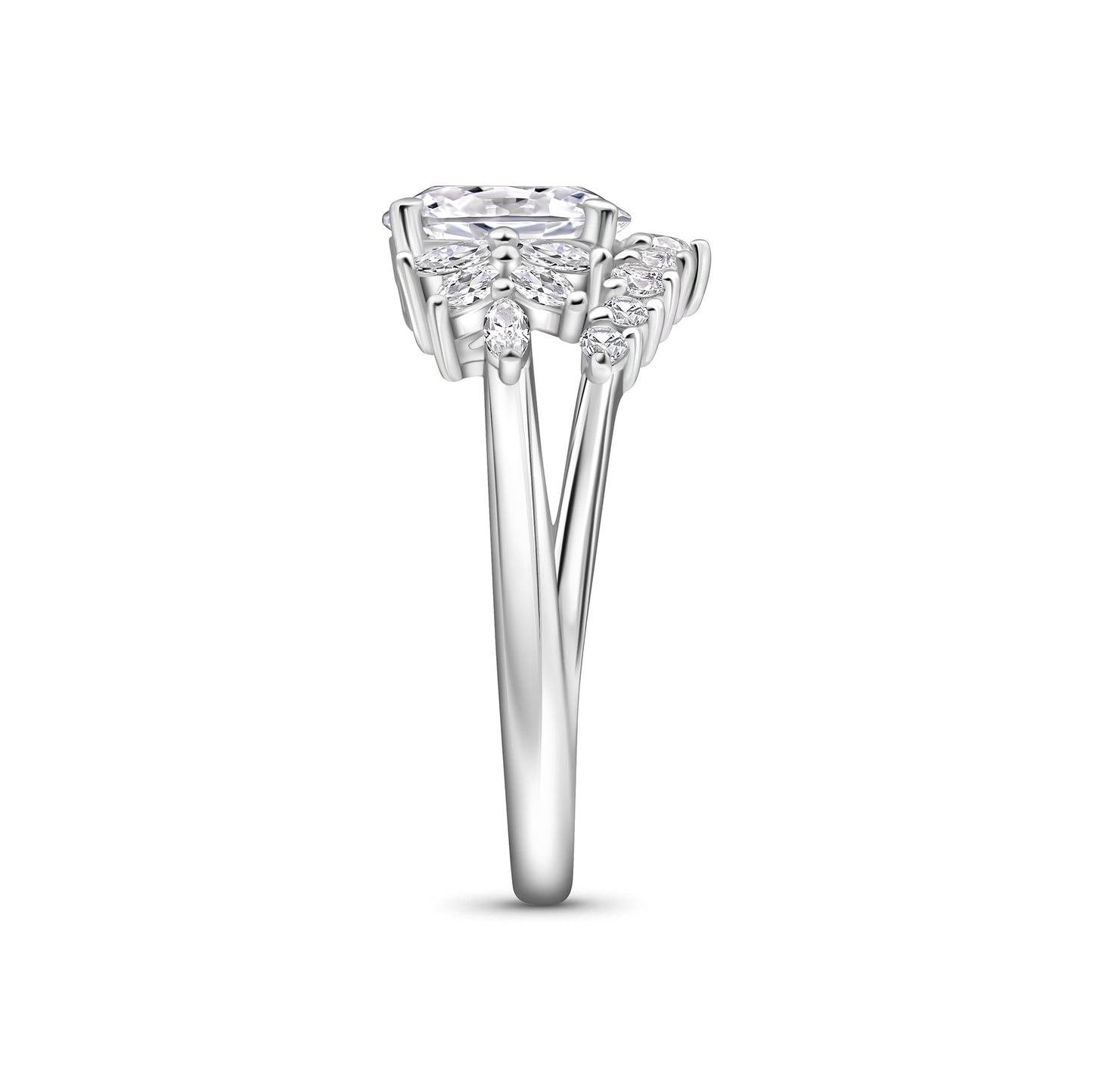 1.22 CT Elongated Cushion Solitaire Moissanite Engagement Ring