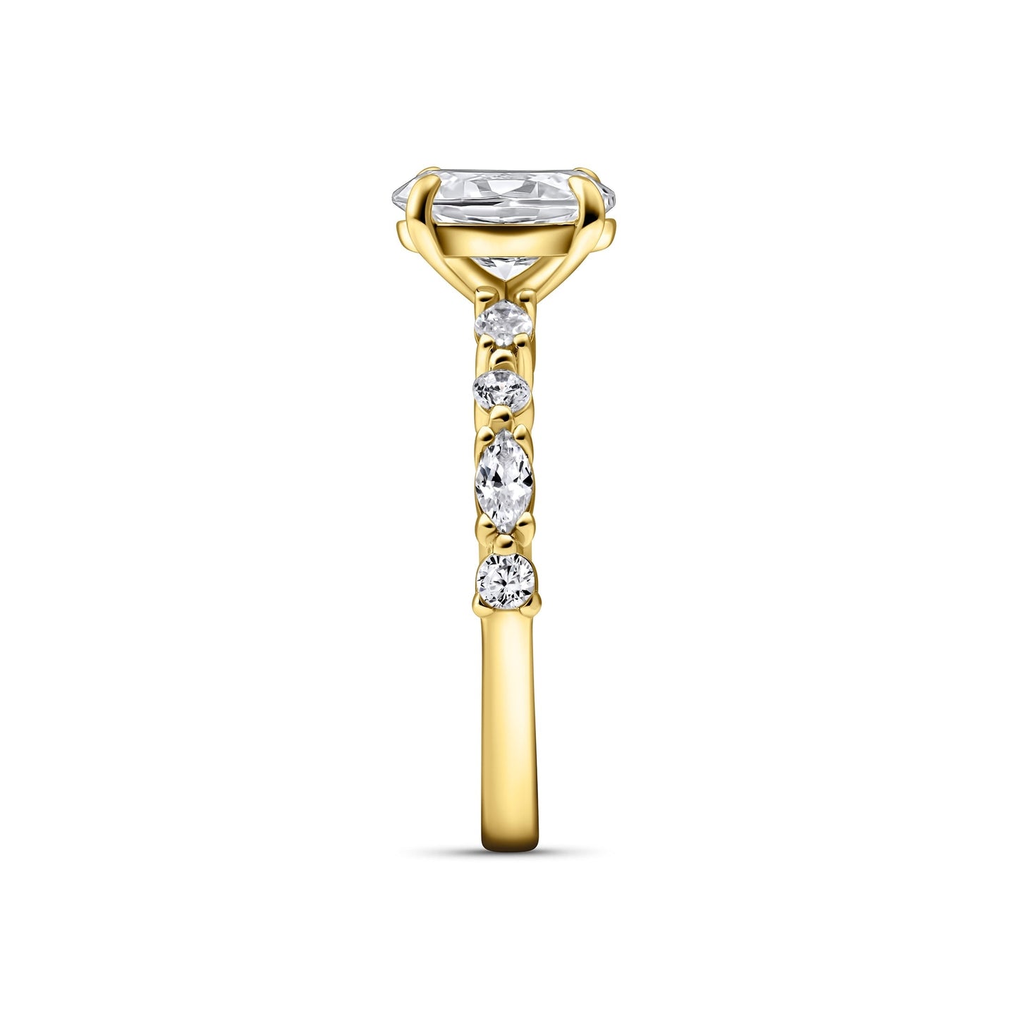 1.22 CT Elongated Cushion Solitaire Moissanite Engagement Ring