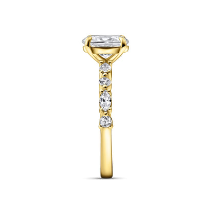 1.22 CT Elongated Cushion Solitaire Moissanite Engagement Ring