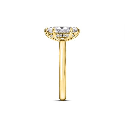 1.22 CT Elongated Cushion Solitaire Moissanite Engagement Ring