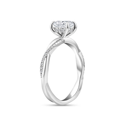 1.22 CT Elongated Cushion Solitaire Moissanite Engagement Ring