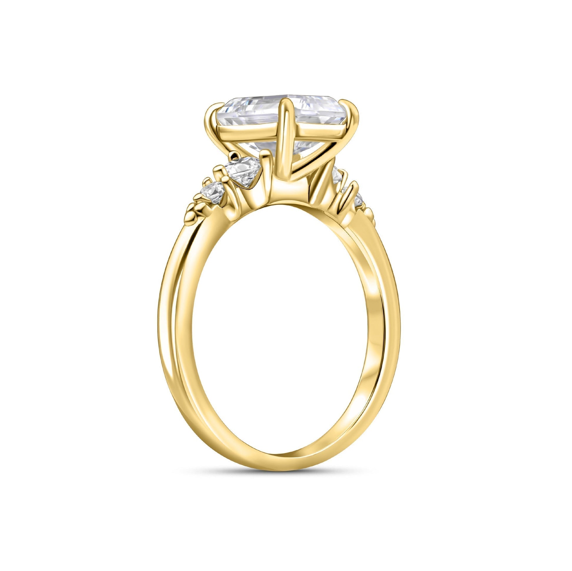 1.22 CT Elongated Cushion Solitaire Moissanite Engagement Ring