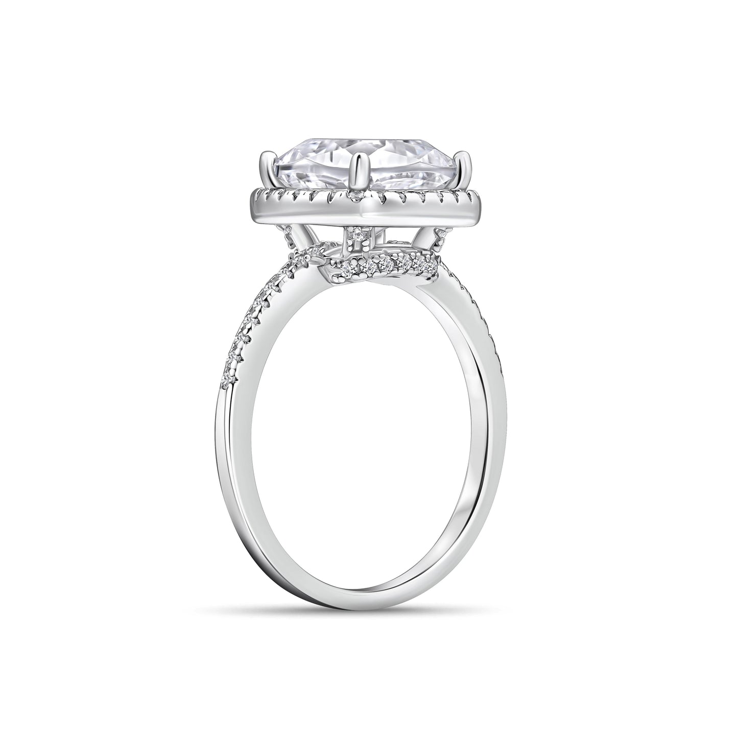 1.22 CT Elongated Cushion Solitaire Moissanite Engagement Ring