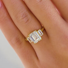 1.22 CT Elongated Cushion Solitaire Moissanite Engagement Ring