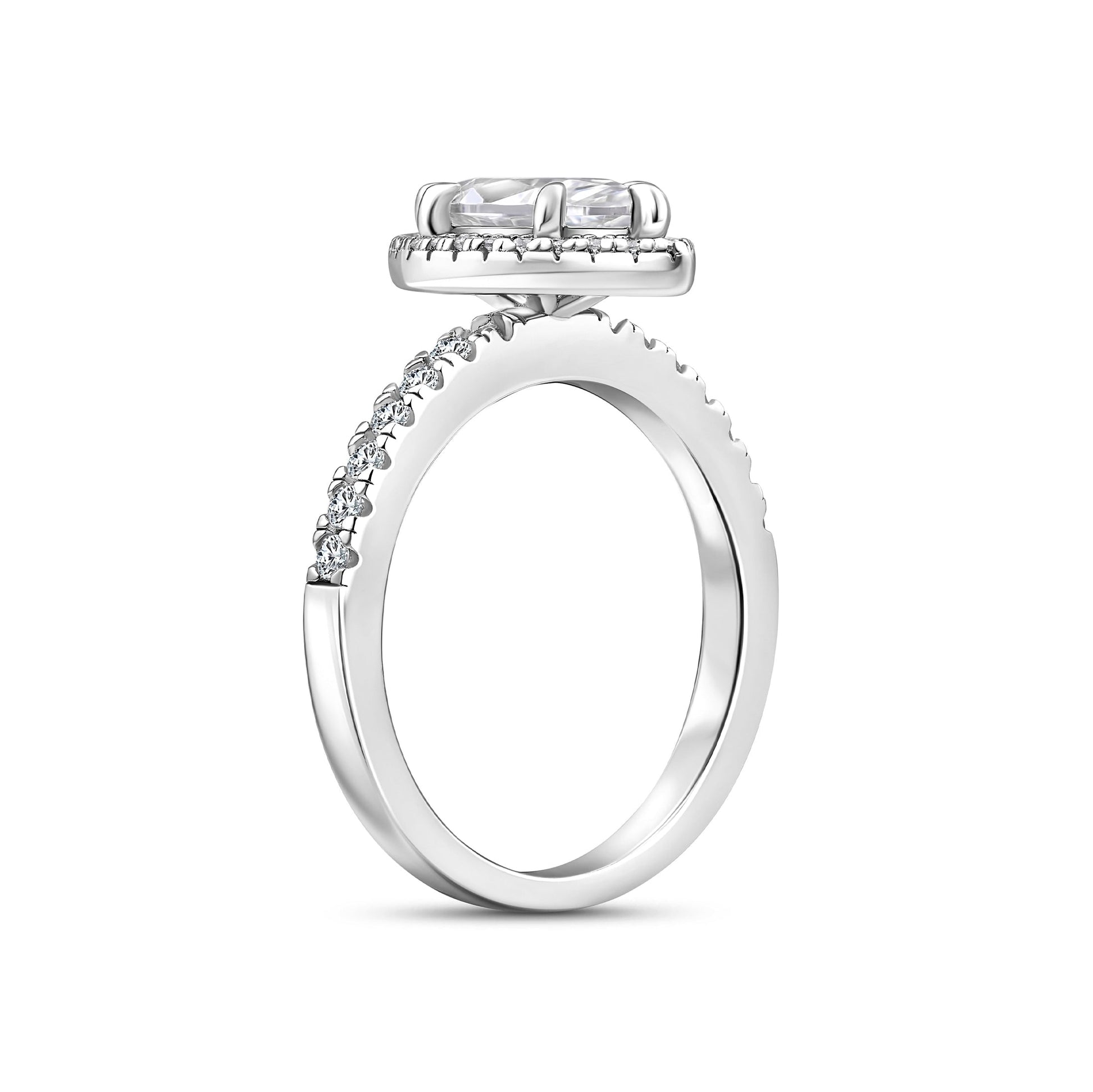 1.22 CT Elongated Cushion Solitaire Moissanite Engagement Ring