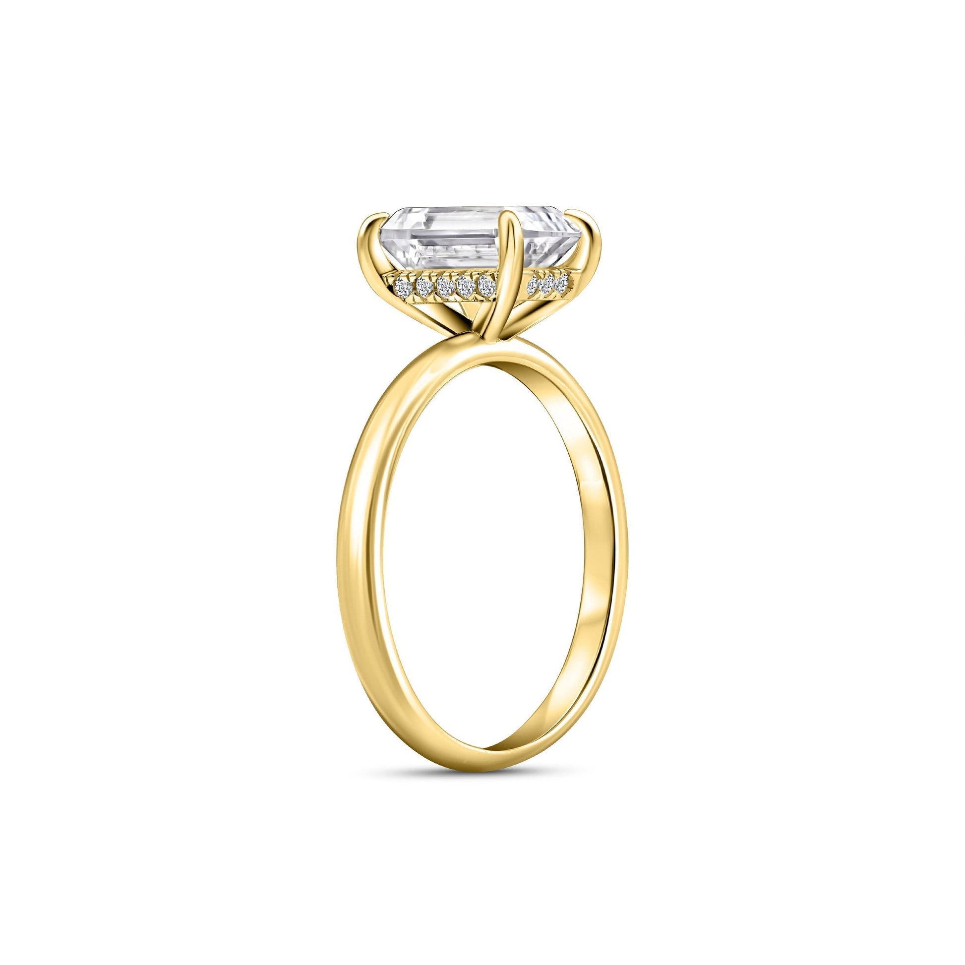 1.22 CT Elongated Cushion Solitaire Moissanite Engagement Ring