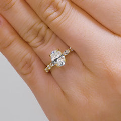1.22 CT Elongated Cushion Solitaire Moissanite Engagement Ring