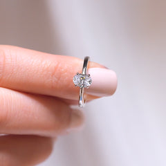 1.22 CT Elongated Cushion Solitaire Moissanite Engagement Ring