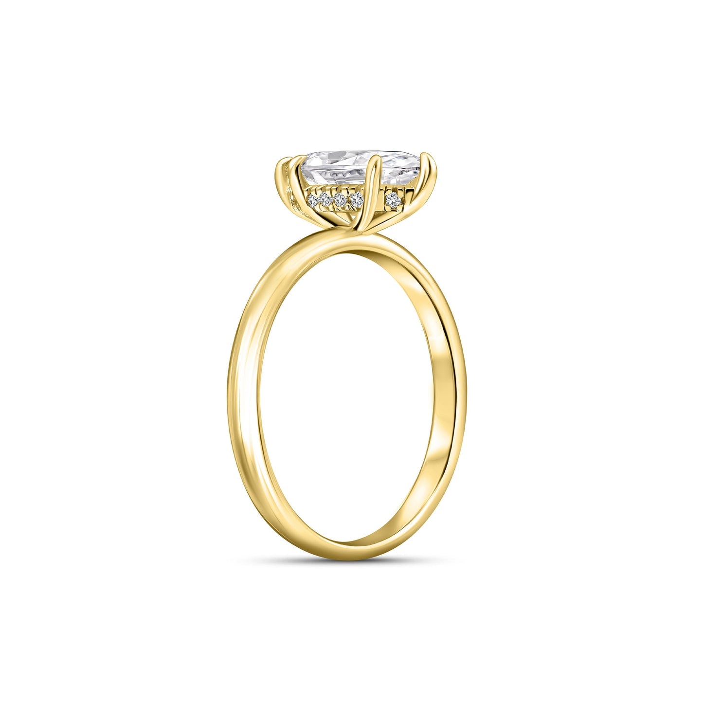 1.22 CT Elongated Cushion Solitaire Moissanite Engagement Ring