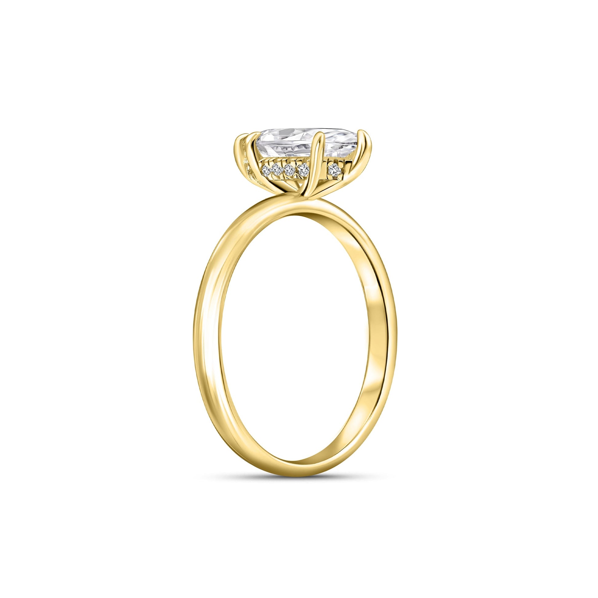 1.22 CT Elongated Cushion Solitaire Moissanite Engagement Ring