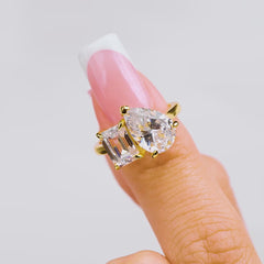 1.22 CT Elongated Cushion Solitaire Moissanite Engagement Ring