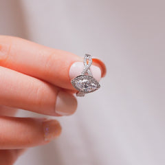 1.22 CT Elongated Cushion Solitaire Moissanite Engagement Ring