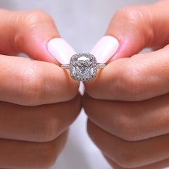 1.22 CT Elongated Cushion Solitaire Moissanite Engagement Ring