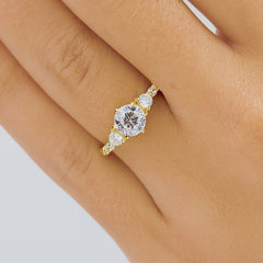 1.22 CT Elongated Cushion Solitaire Moissanite Engagement Ring