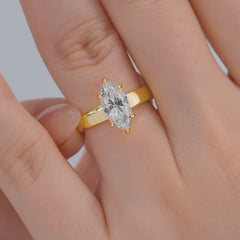 1.22 CT Elongated Cushion Solitaire Moissanite Engagement Ring