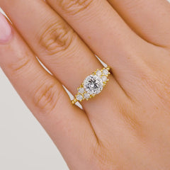 1.22 CT Elongated Cushion Solitaire Moissanite Engagement Ring