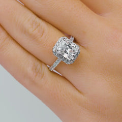 1.22 CT Elongated Cushion Solitaire Moissanite Engagement Ring