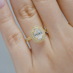 1.22 CT Elongated Cushion Solitaire Moissanite Engagement Ring