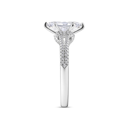 1.22 CT Elongated Cushion Solitaire Moissanite Engagement Ring