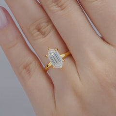 1.22 CT Elongated Cushion Solitaire Moissanite Engagement Ring