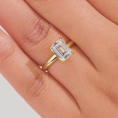 1.22 CT Elongated Cushion Solitaire Moissanite Engagement Ring