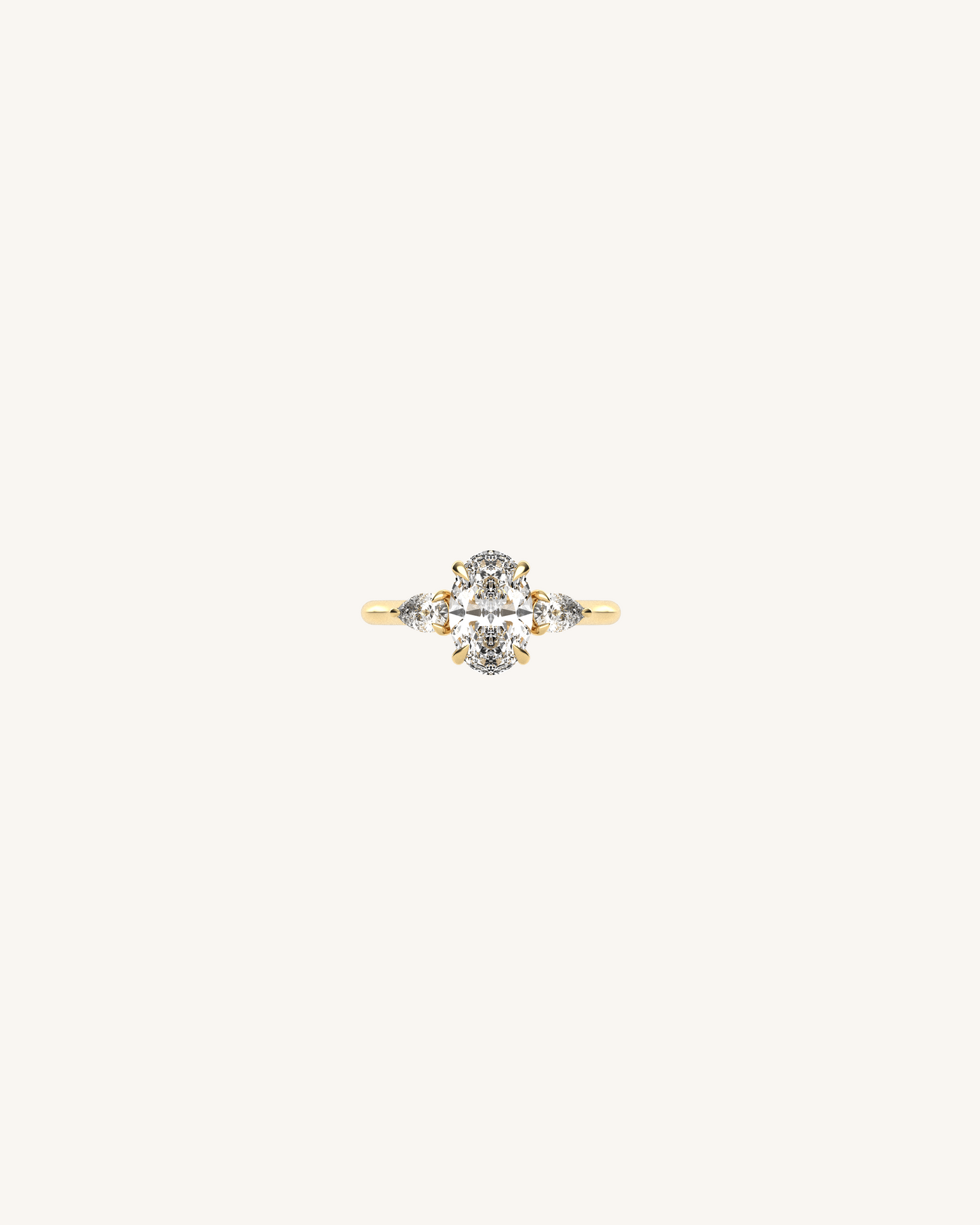 2 CT Oval Three Stone Moissanite Engagement Ring
