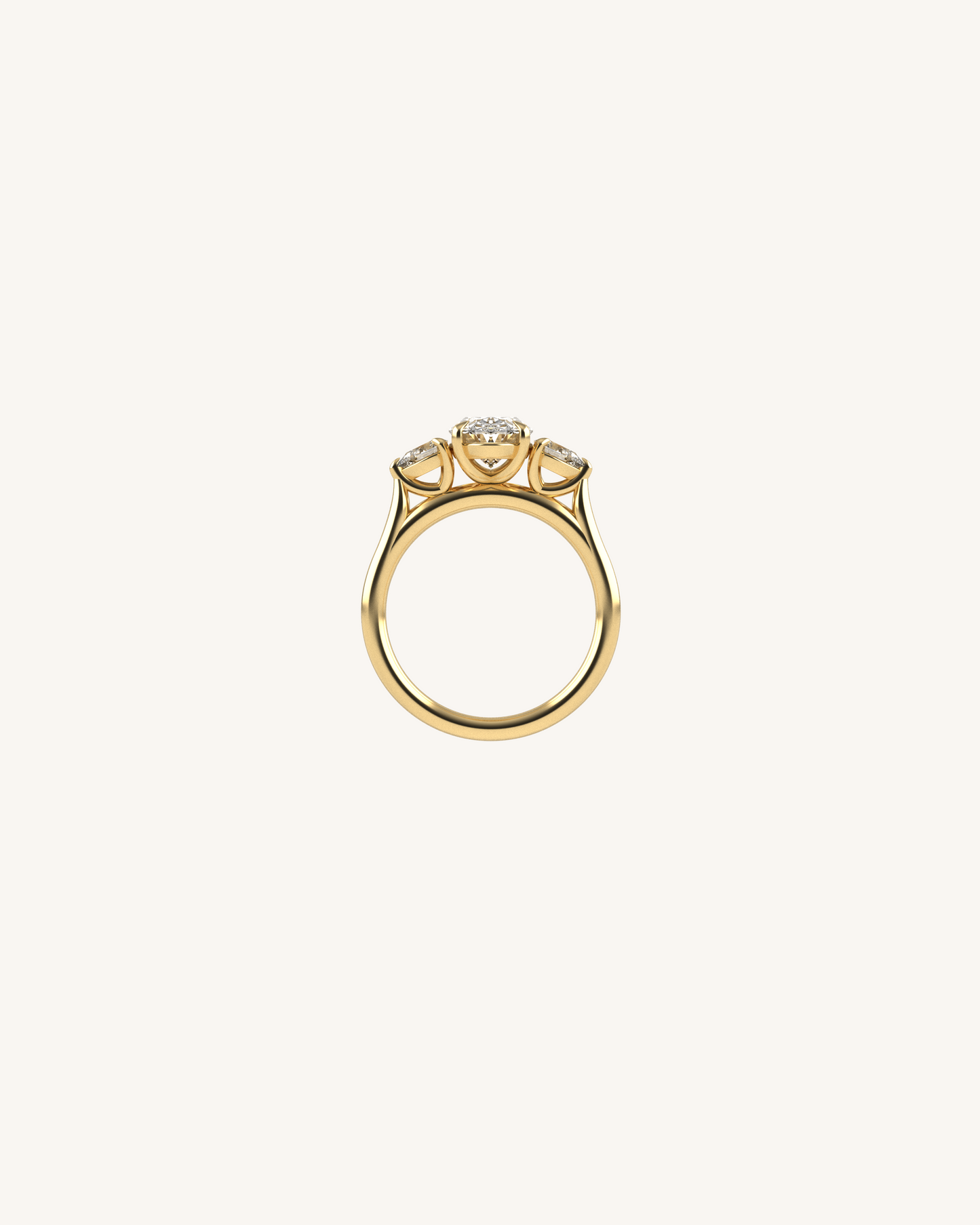 2 CT Oval Three Stone Moissanite Engagement Ring