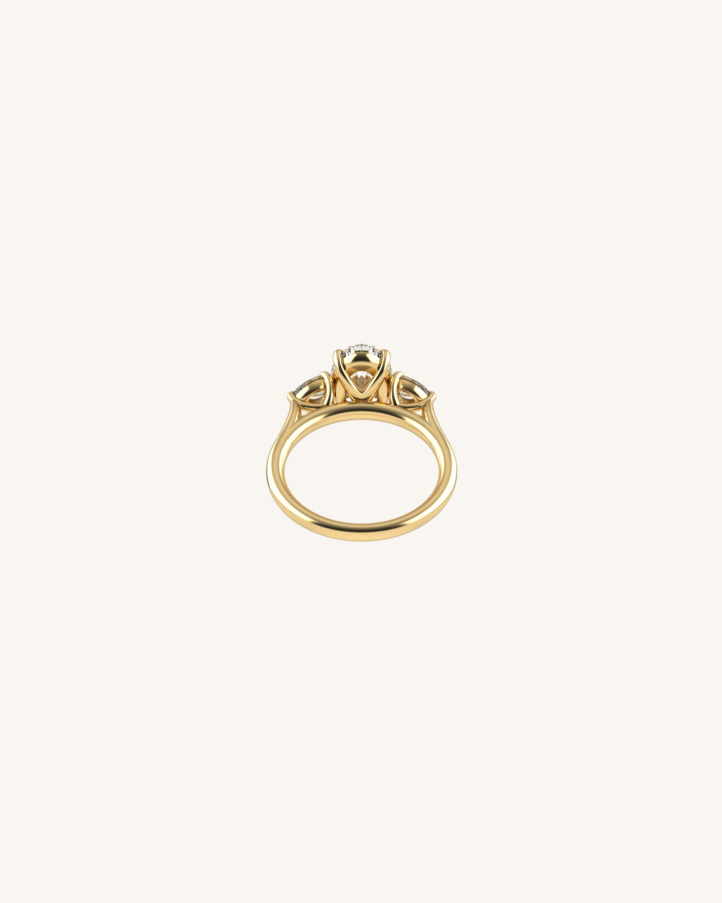 2 CT Oval Three Stone Moissanite Engagement Ring