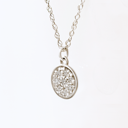 0.8 CT Round Shaped Moissanite Necklace In Multi Stone Design