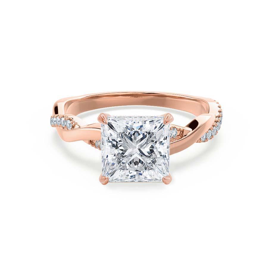 1.92 CT Princess Pave Moissanite Engagement Ring