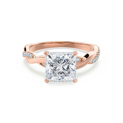 1.92 CT Princess Pave Moissanite Engagement Ring