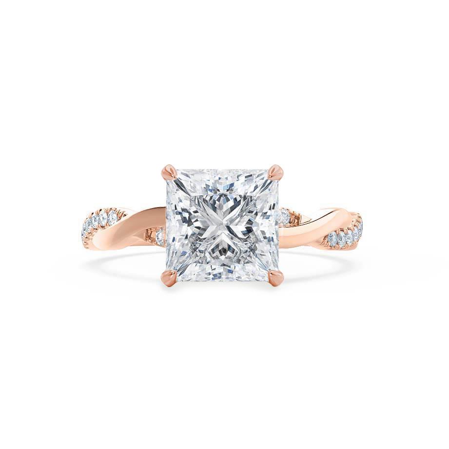 1.92 CT Princess Pave Moissanite Engagement Ring
