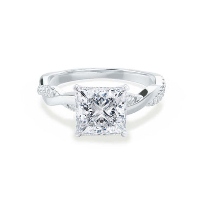 1.92 CT Princess Pave Moissanite Engagement Ring