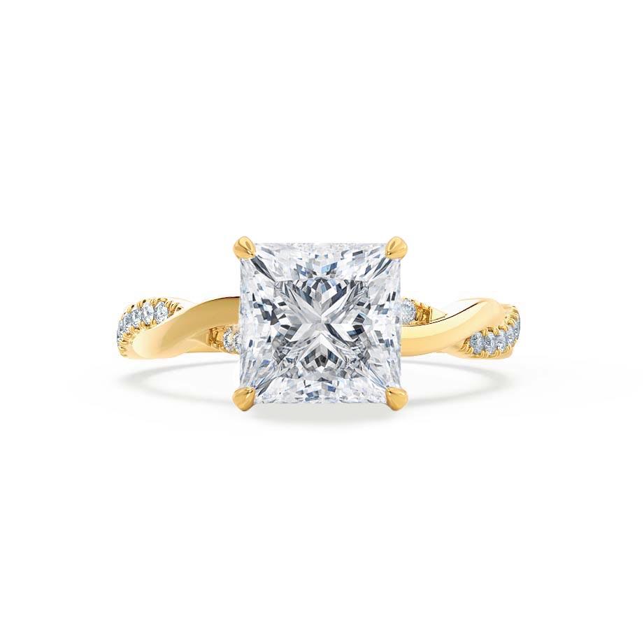 1.92 CT Princess Pave Moissanite Engagement Ring