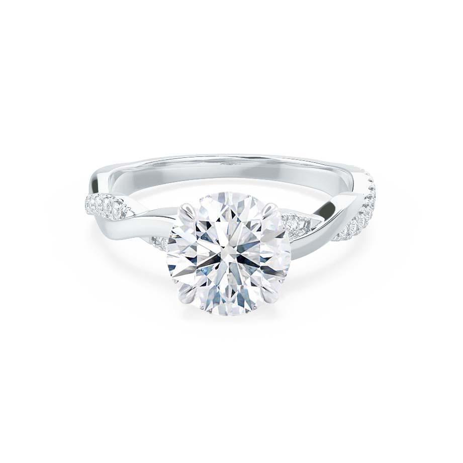 1 CT Round Pave Moissanite Engagement Ring