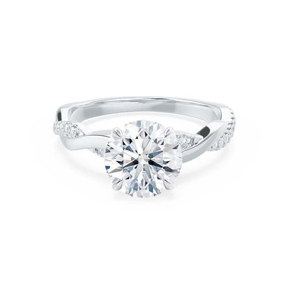 1 CT Round Pave Moissanite Engagement Ring