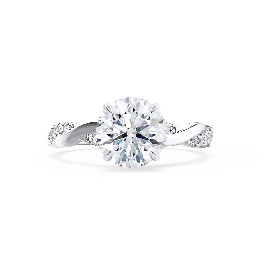 1 CT Round Pave Moissanite Engagement Ring