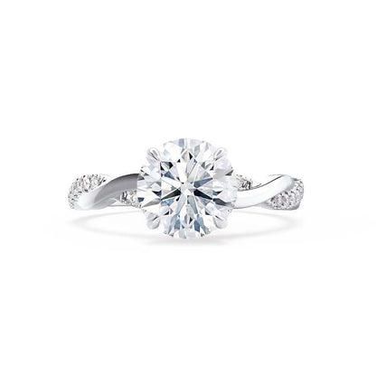 1 CT Round Pave Moissanite Engagement Ring
