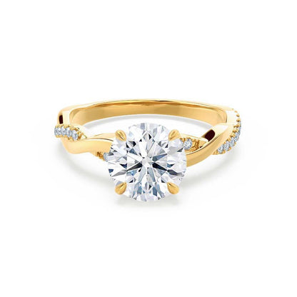 1 CT Round Twisted Pave Moissanite Engagement Ring