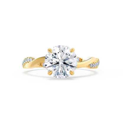 1 CT Round Twisted Pave Moissanite Engagement Ring