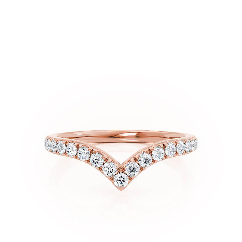 0.21 TCW Round Curved Moissanite Wedding Band