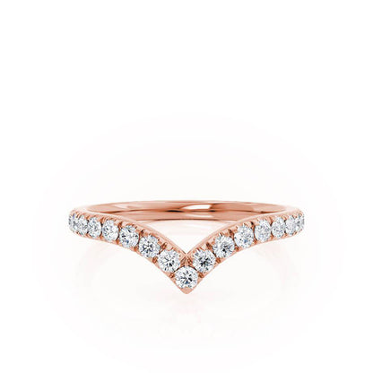 0.21 TCW Round Curved Moissanite Wedding Band