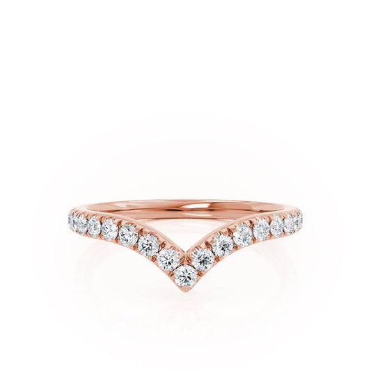 0.21 TCW Round Curved Moissanite Wedding Band