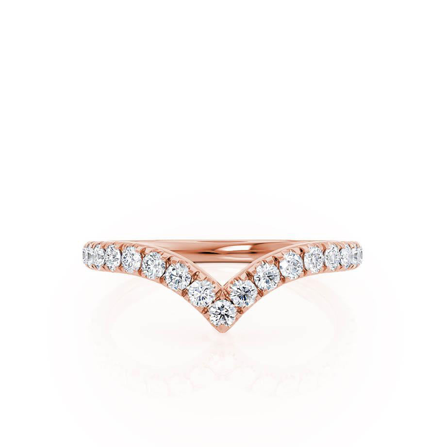 0.21 TCW Round Curved Moissanite Wedding Band