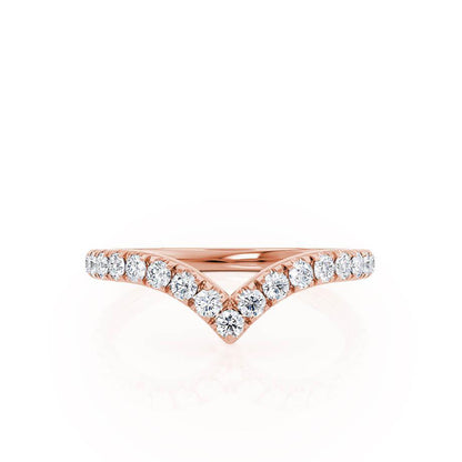 0.21 TCW Round Curved Moissanite Wedding Band