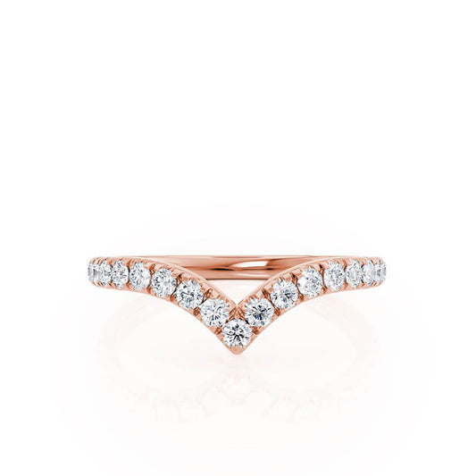 0.21 TCW Round Curved Moissanite Wedding Band